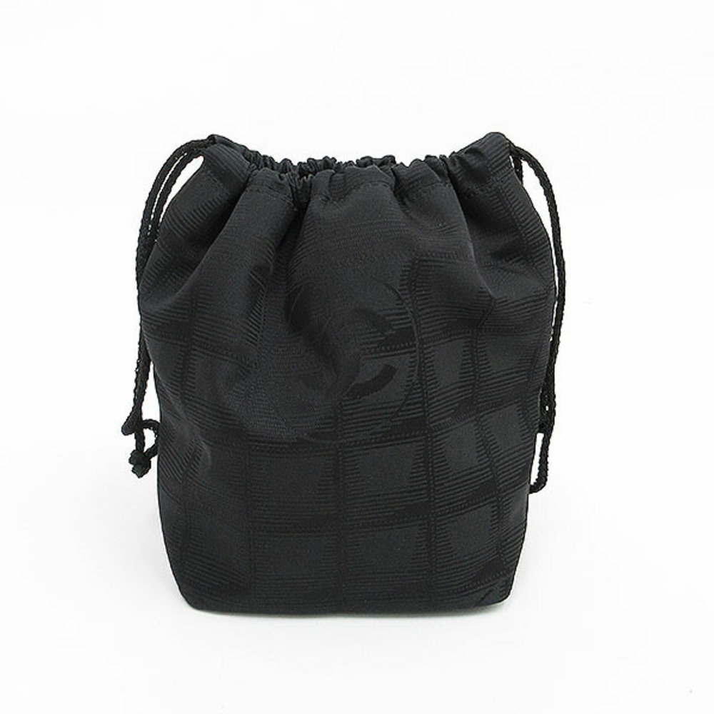 Chanel Drawstring Pouch Black Nylon - image 1